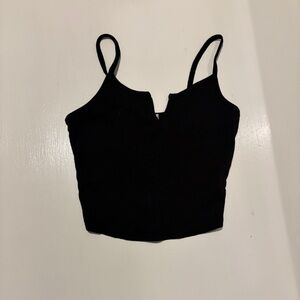 Bozzolo Black Spaghetti-Strap Crop Top